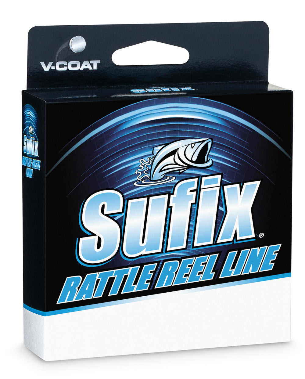 Sufix Rattle Reel V-Coat 30 lb Black tip-up setup reduces tangles.