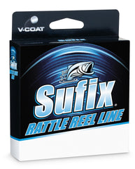 Sufix Rattle Reel V-Coat 30 lb Black tip-up setup reduces tangles.