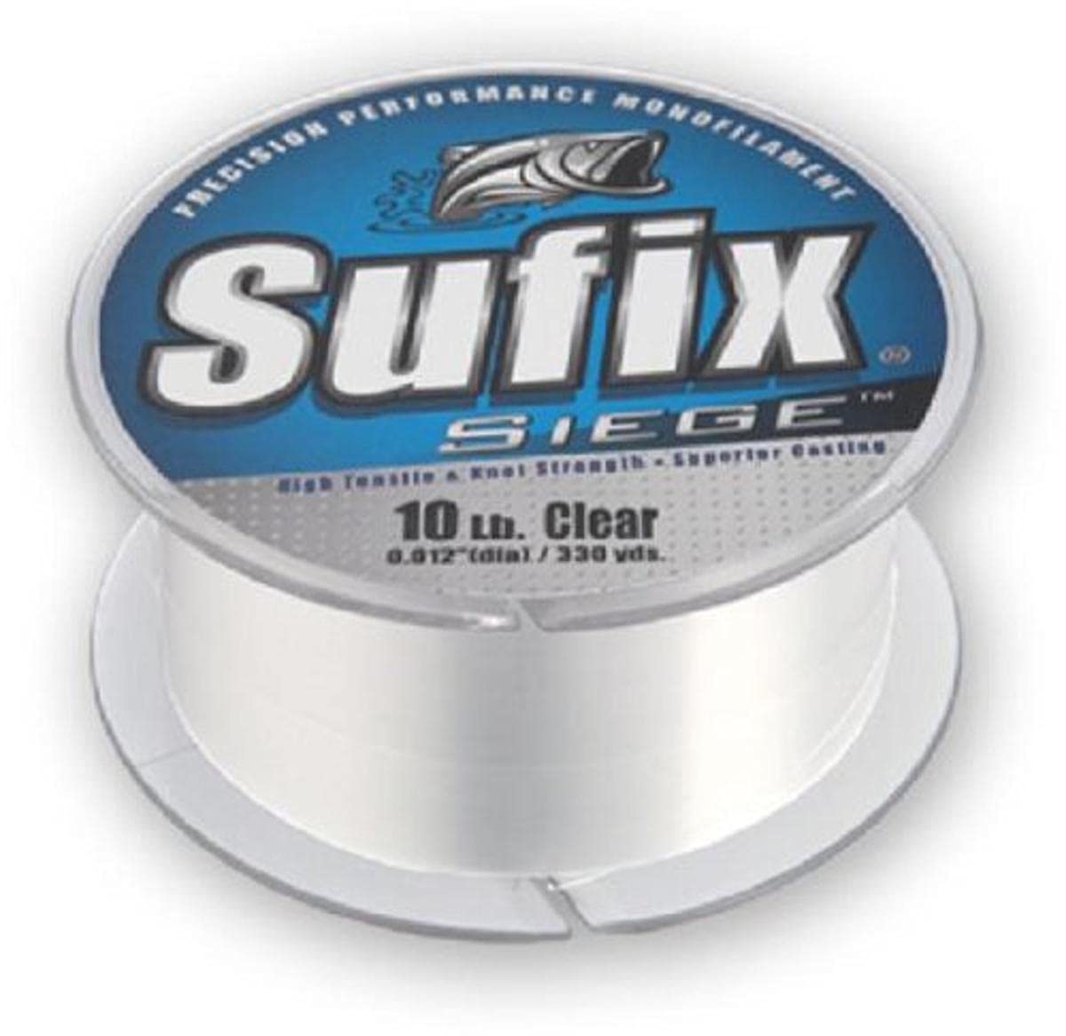 Sufix Siege 6 lb line on a clear 330 yd spool ideal for long casts