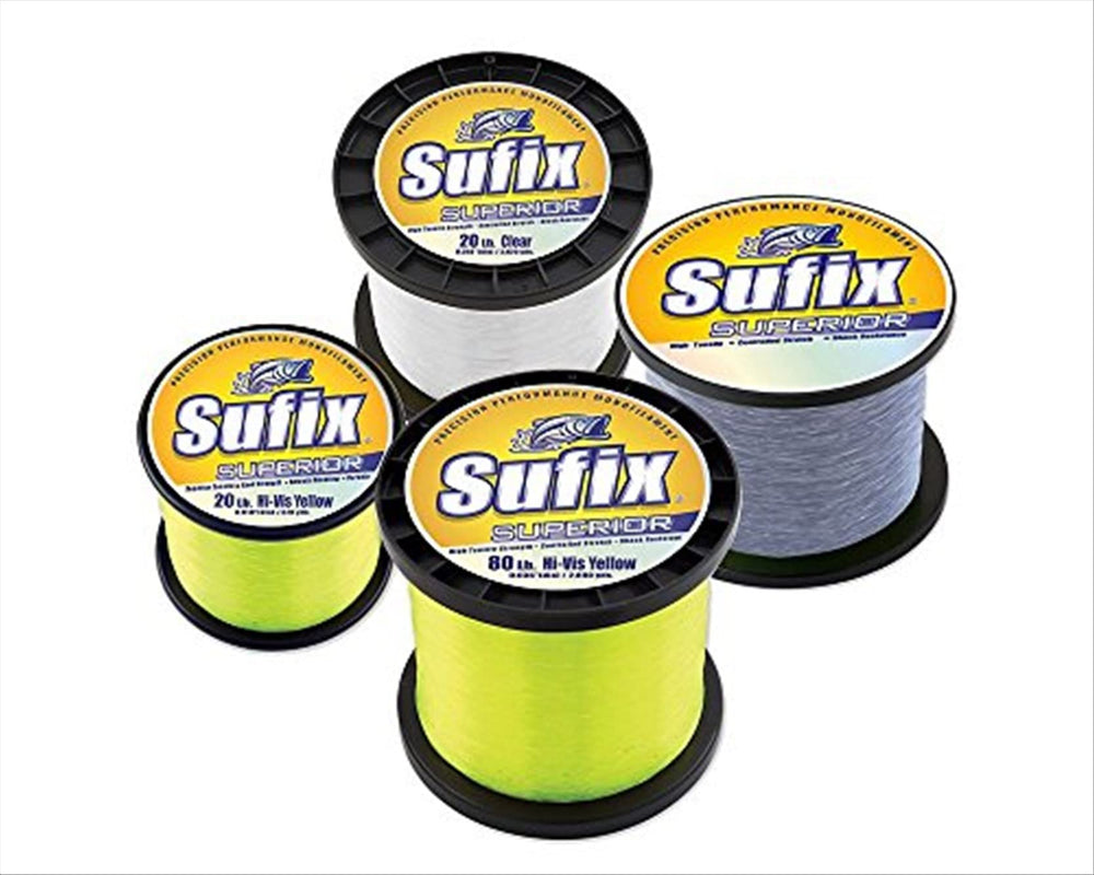 Sufix Superior 100 lb hi-vis yellow spool for strong, dependable fishing line