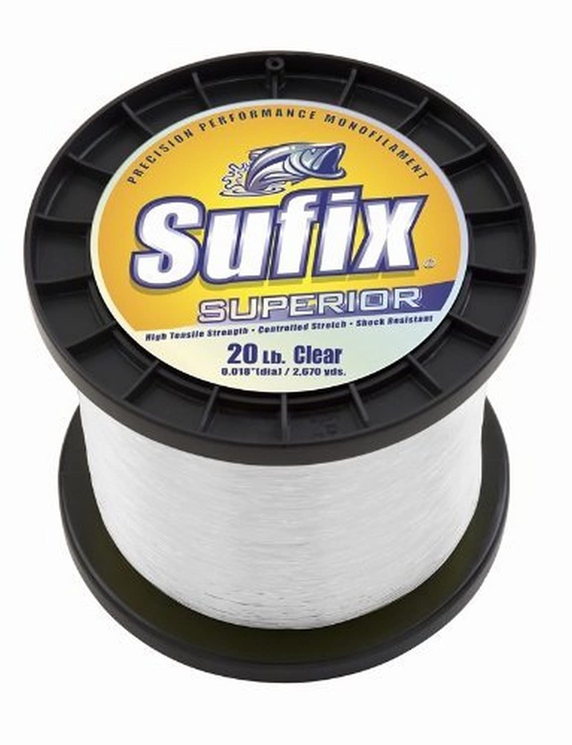 Sufix Superior 15 lb clear monofilament spool for strong line performance and smooth casting.
