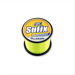 Sufix Superior 20 lb hi-vis yellow line spool for strong hook sets and long casts.