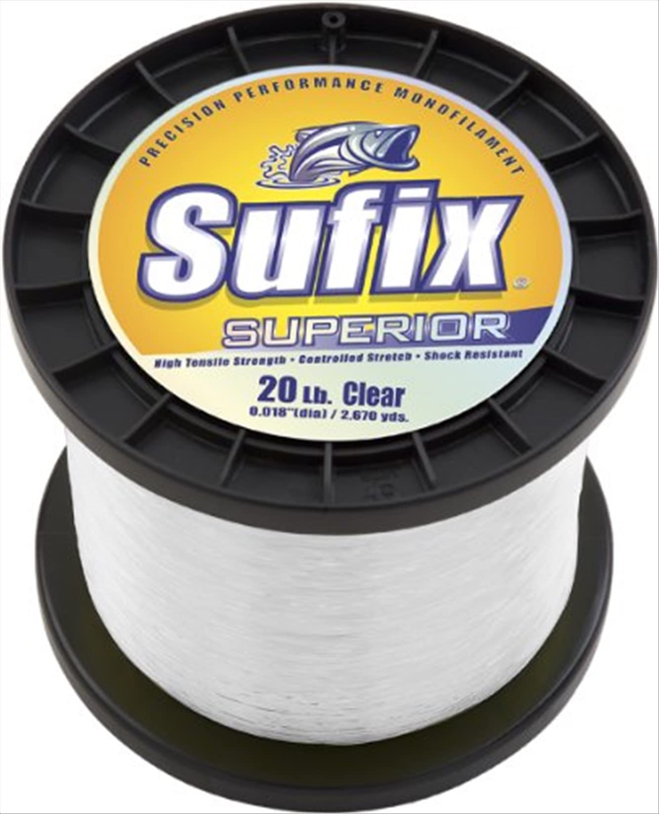 Sufix Superior 40 lb clear line spool, strong and abrasion resistant with fast recovery.