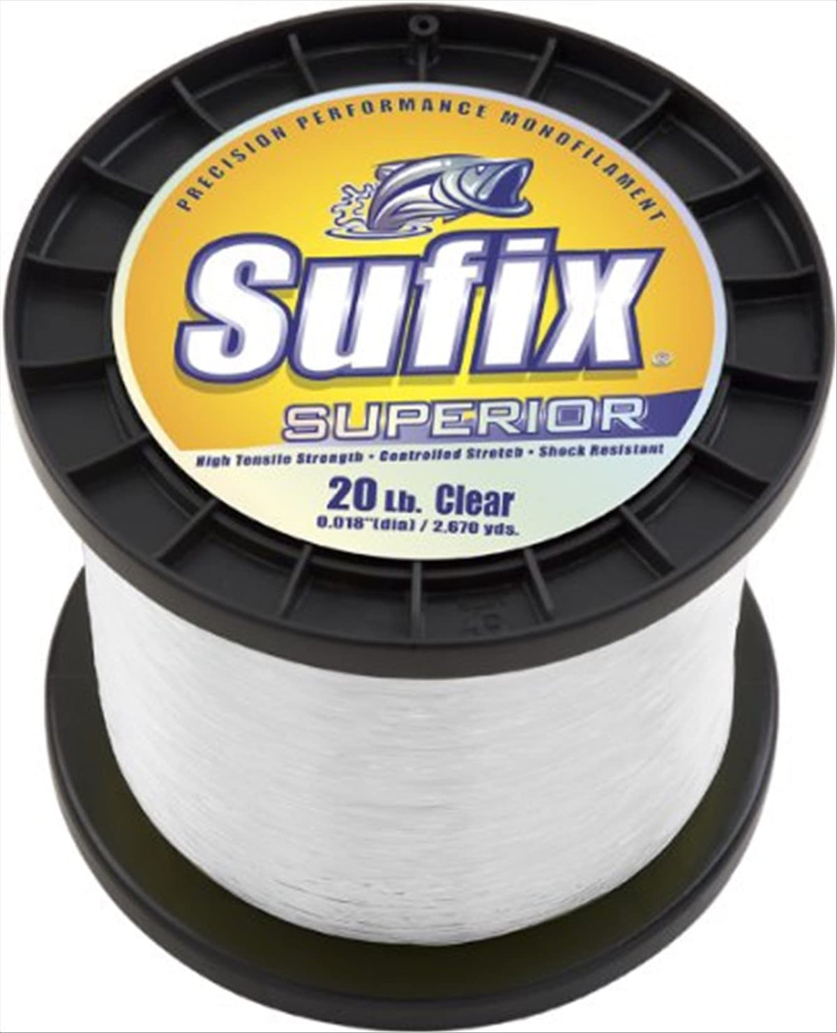 Sufix Superior 40 lb clear line spool, strong and abrasion resistant with fast recovery.