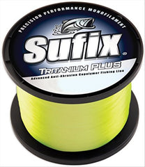 Sufix Tritanium Plus chartreuse 17 lb line for long casts and durable performance