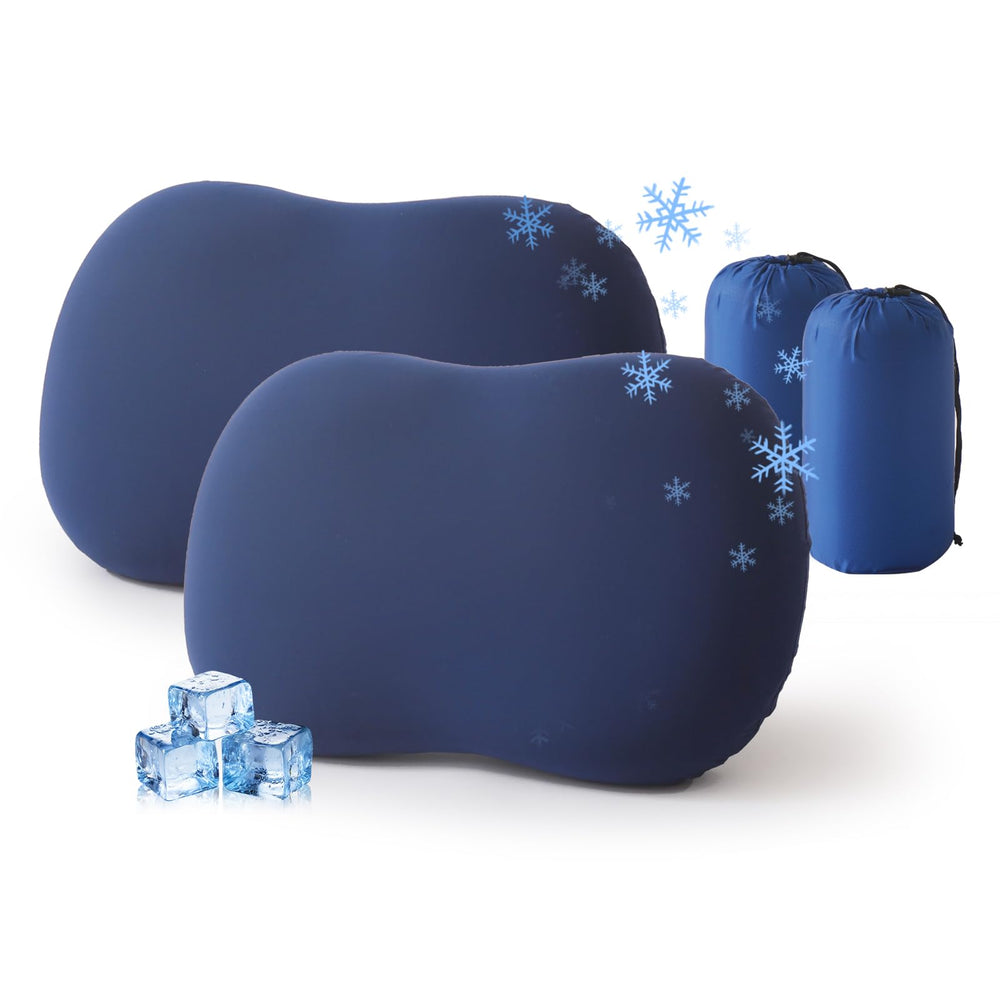 Suhedy memory foam travel pillow in blue on plane for neck support