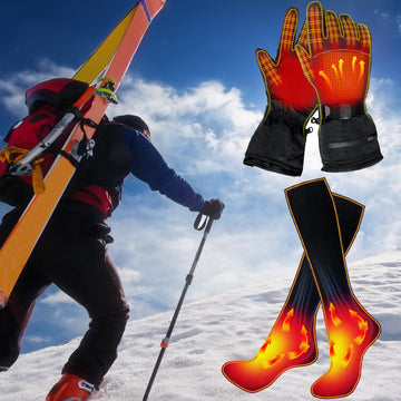 Suhine heated gloves close-up showing heat elements for instant warmth.