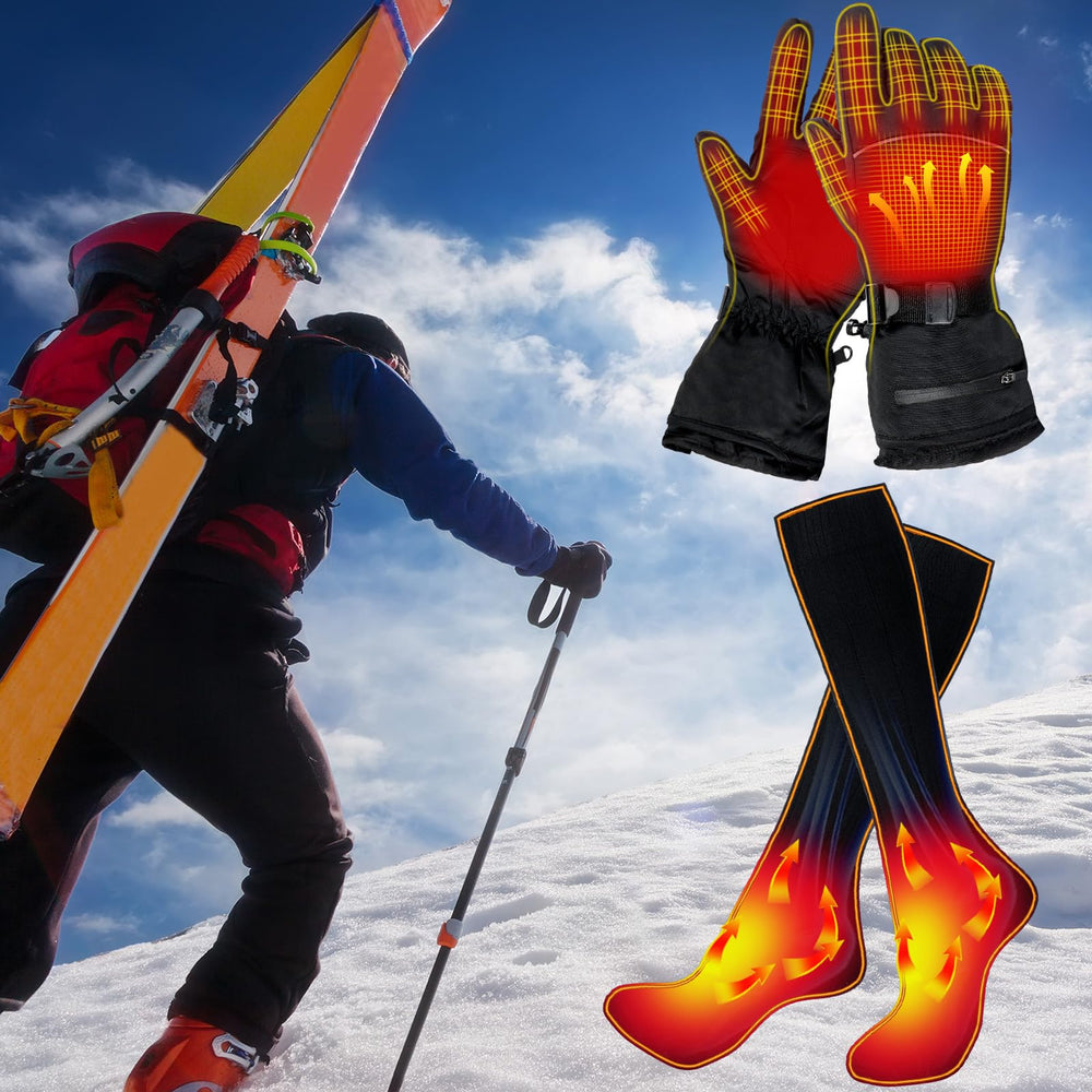 Suhine heated gloves close-up showing heat elements for instant warmth.
