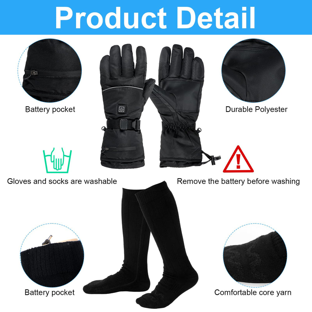 Suhine waterproof heated gloves and socks ready for winter conditions.