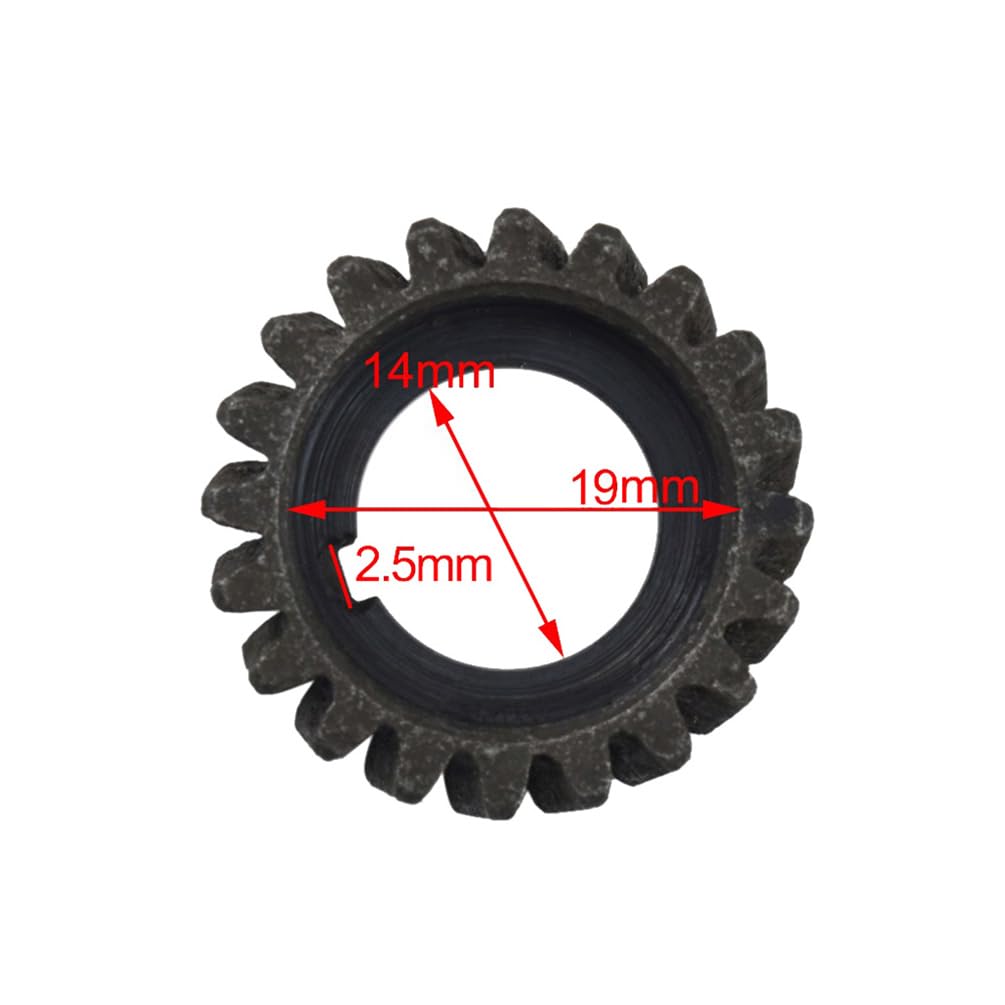SUISUITONG 20-teeth bevel gear, fits 14mm ID, ideal for 49cc–80cc motorized bikes.