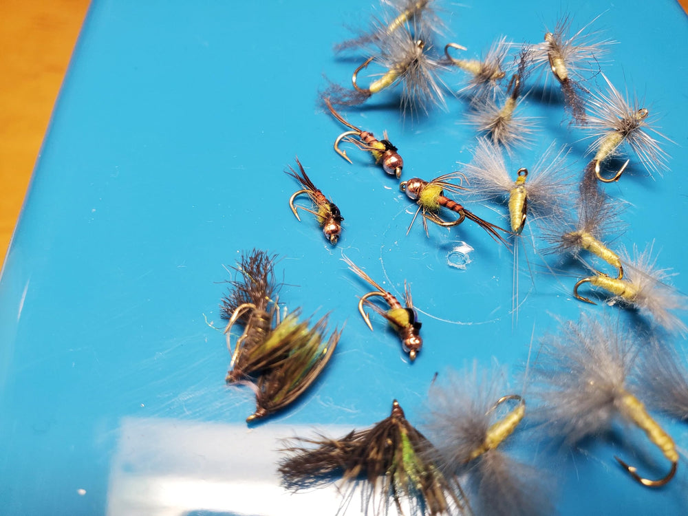 Sulfur Life Cycle Fly Selection cripple pattern close-up, for subtle hatch mimicry.