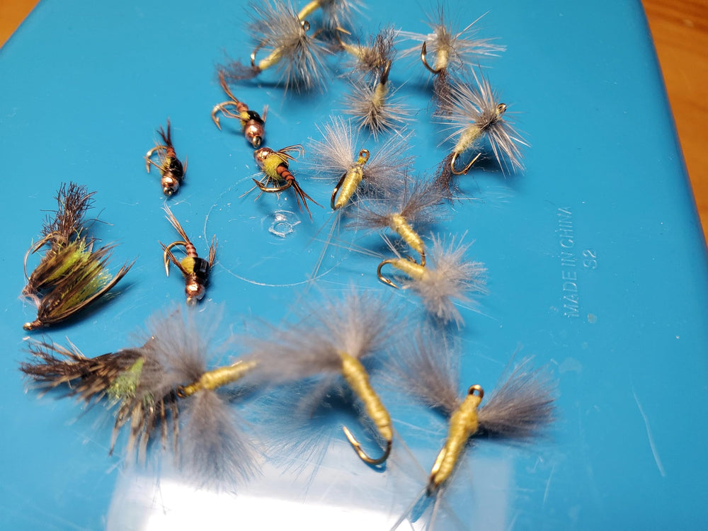 Sulfur Life Cycle Fly Selection emerger close-up, with delicate wings and tails.