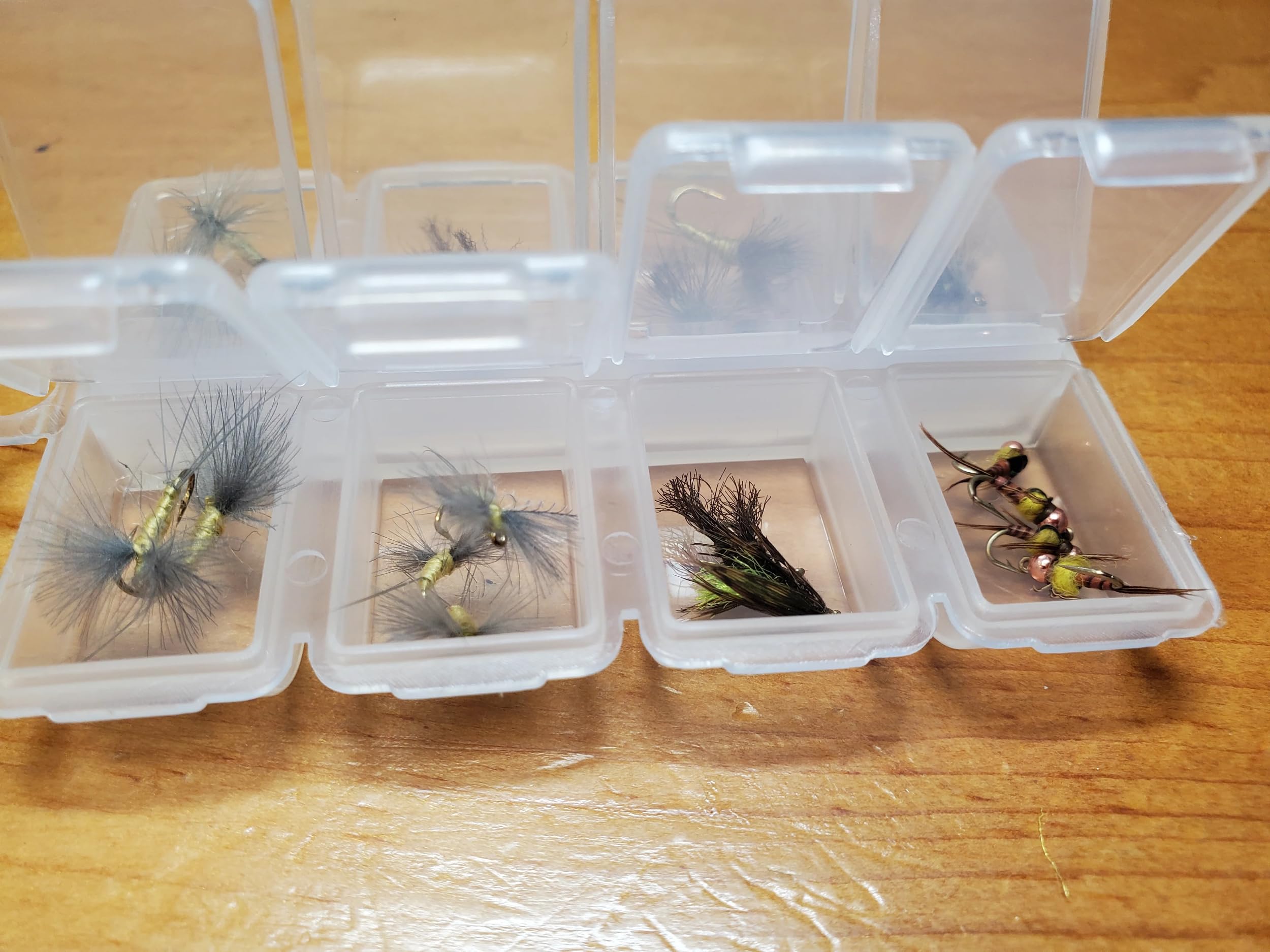 Sulfur Life Cycle Fly Selection emerger detailing, highlighting lifelike texture.