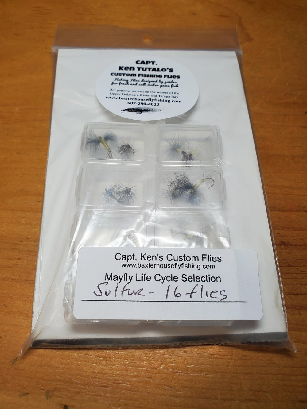 Sulfur Life Cycle Fly Selection on river trout, ready for angling.