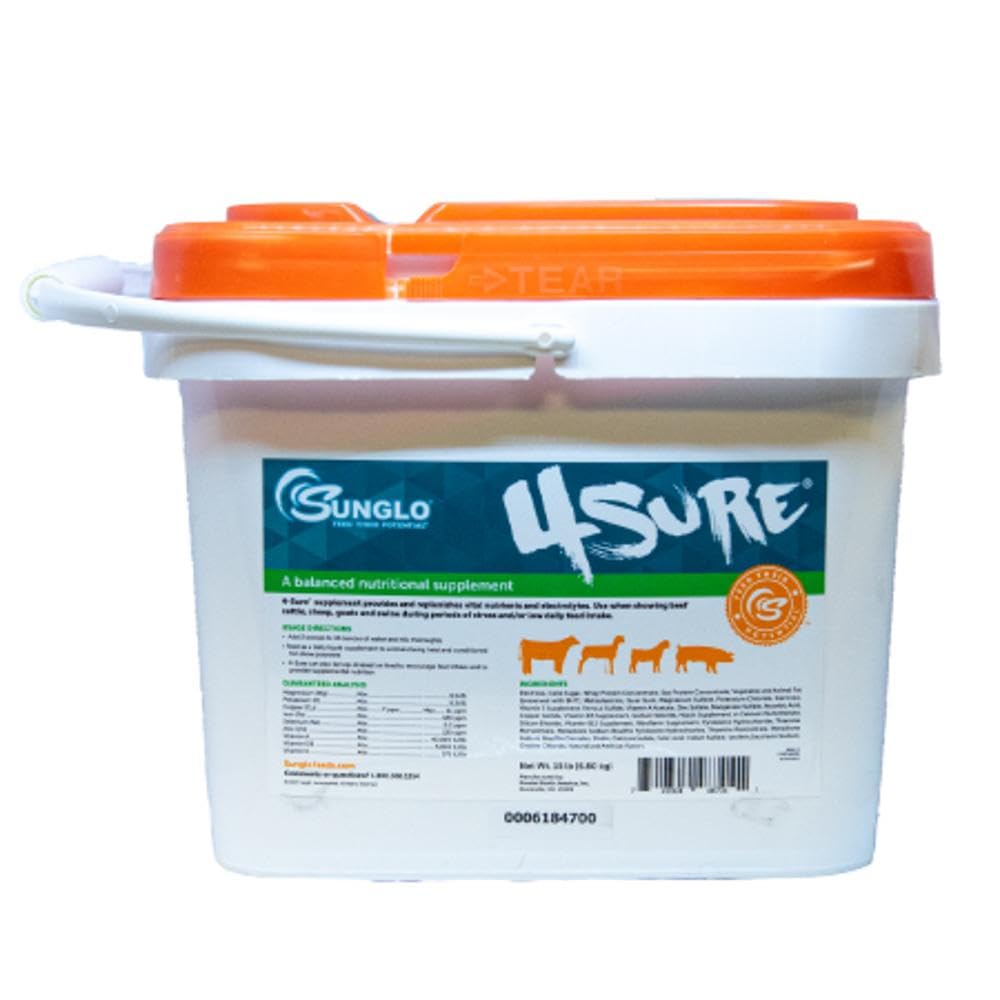 Sullivan's 4SURE 15lb show-water mix supports livestock hydration.