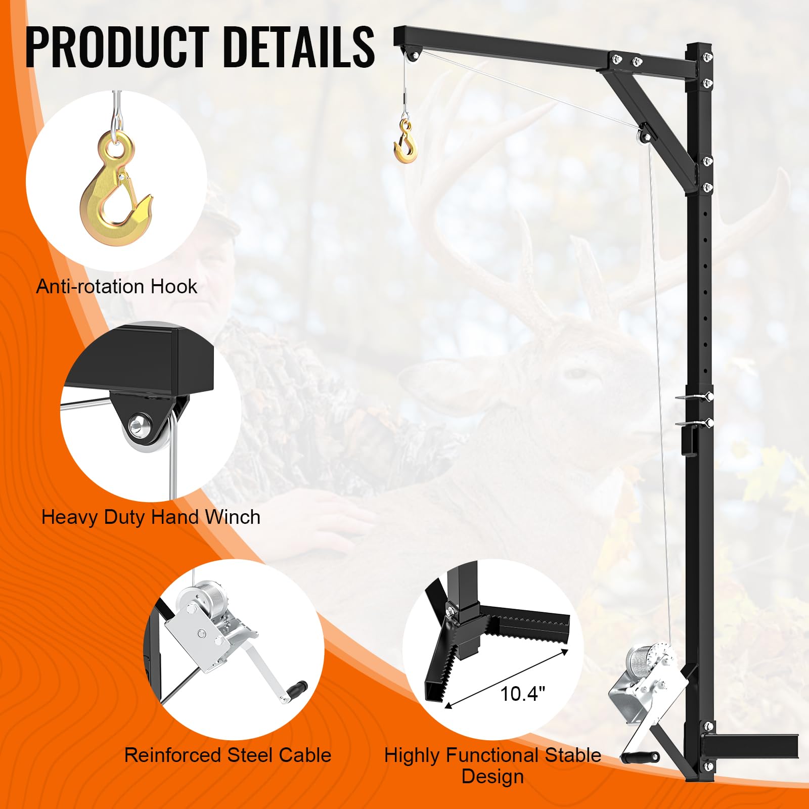 Sulythw deer hanger finish resists corrosion in rugged environments.