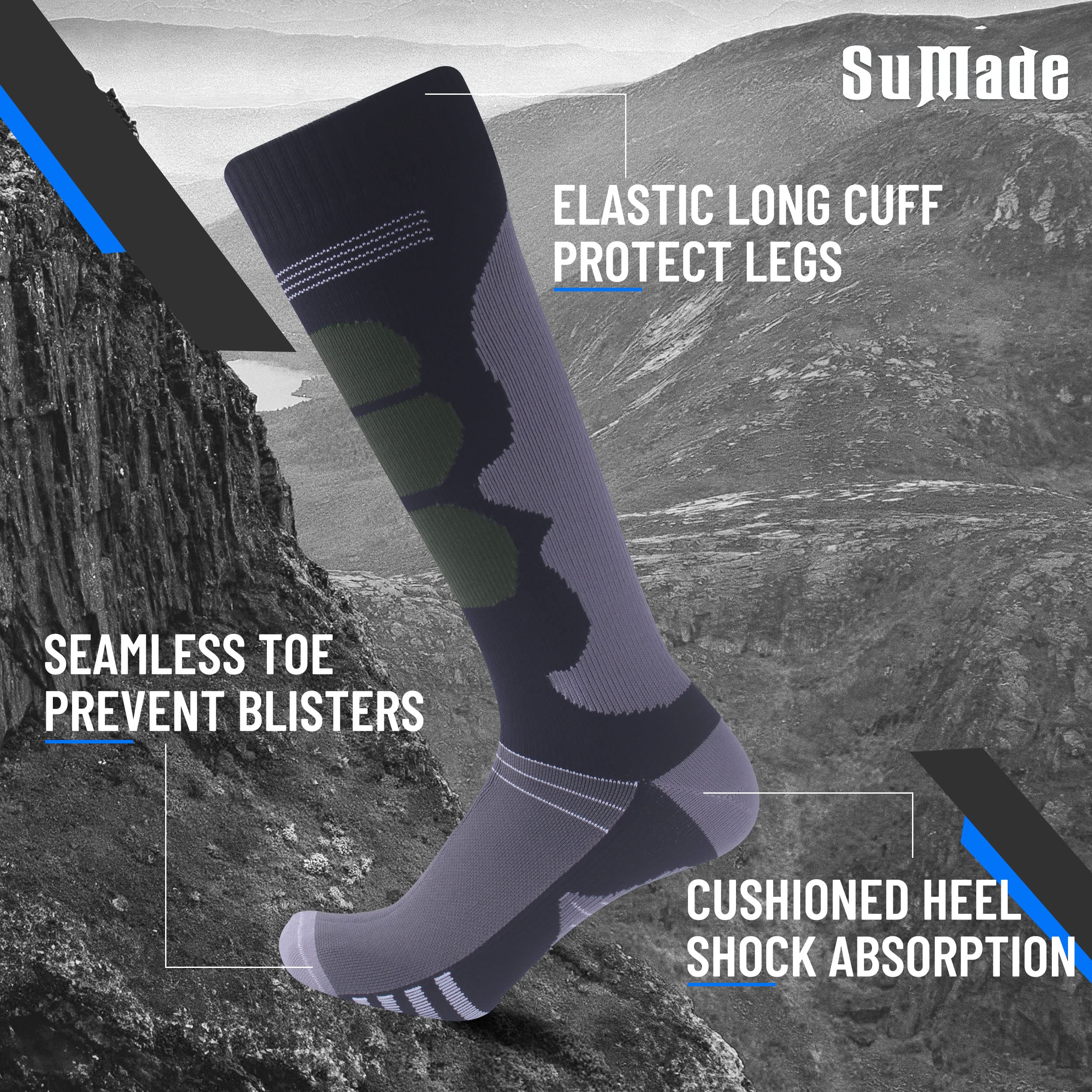 SuMade knee-high waterproof socks care-wash-instruction—easy care with machine or hand washing.