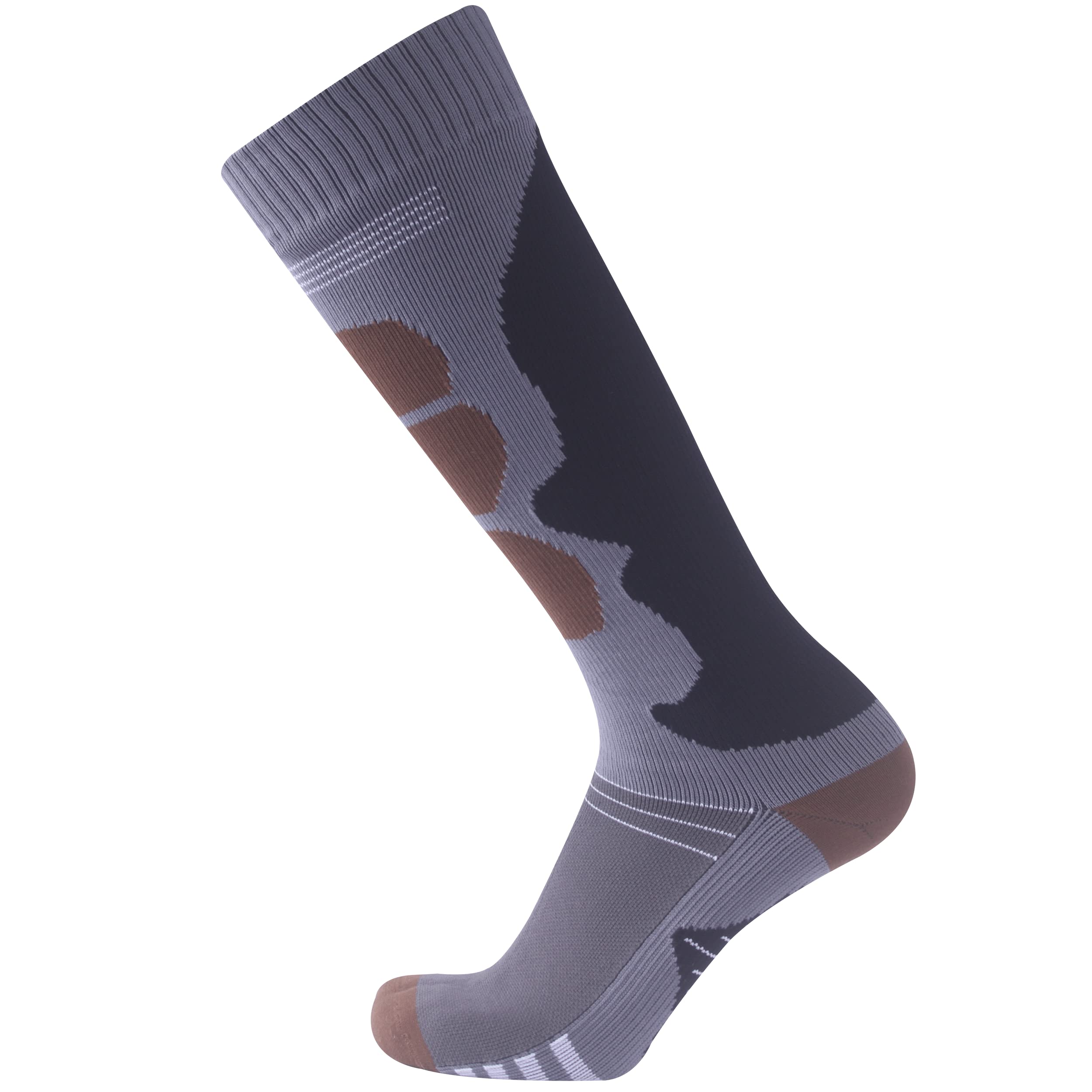 SuMade knee-high waterproof socks front view showing height and dry-foot design