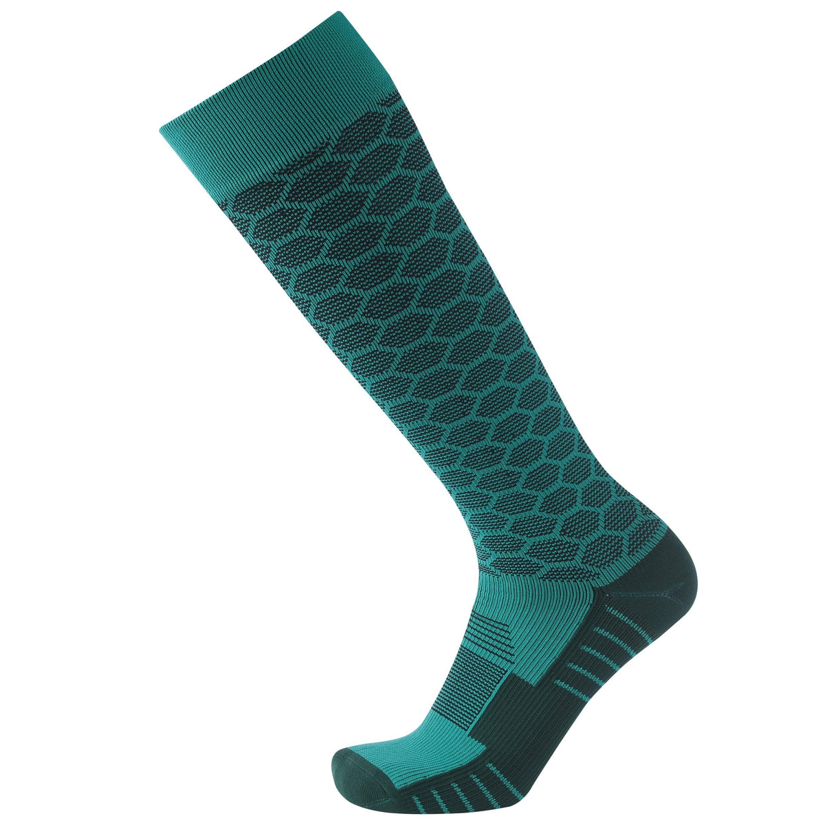 SuMade waterproof knee-high socks in green highlighting durable waterproofing for hiking adventures