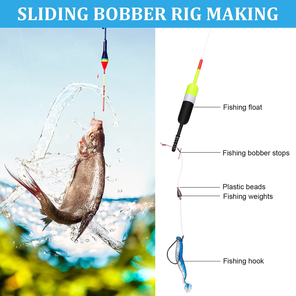 Package contents: 300 bobber stops and 300 plastic beads