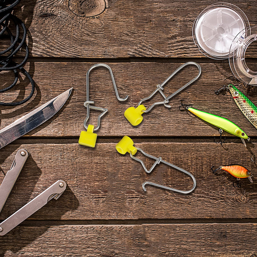 Plastic sleeve guides fishing line smoothly through