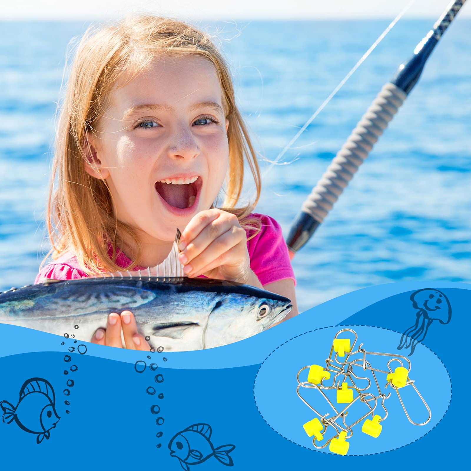 Packaged 50 yellow sinker slides with easy-to-use rotating snap