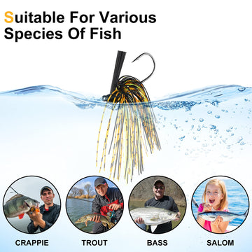 Durable football head jig suitable for fresh and saltwater fishing