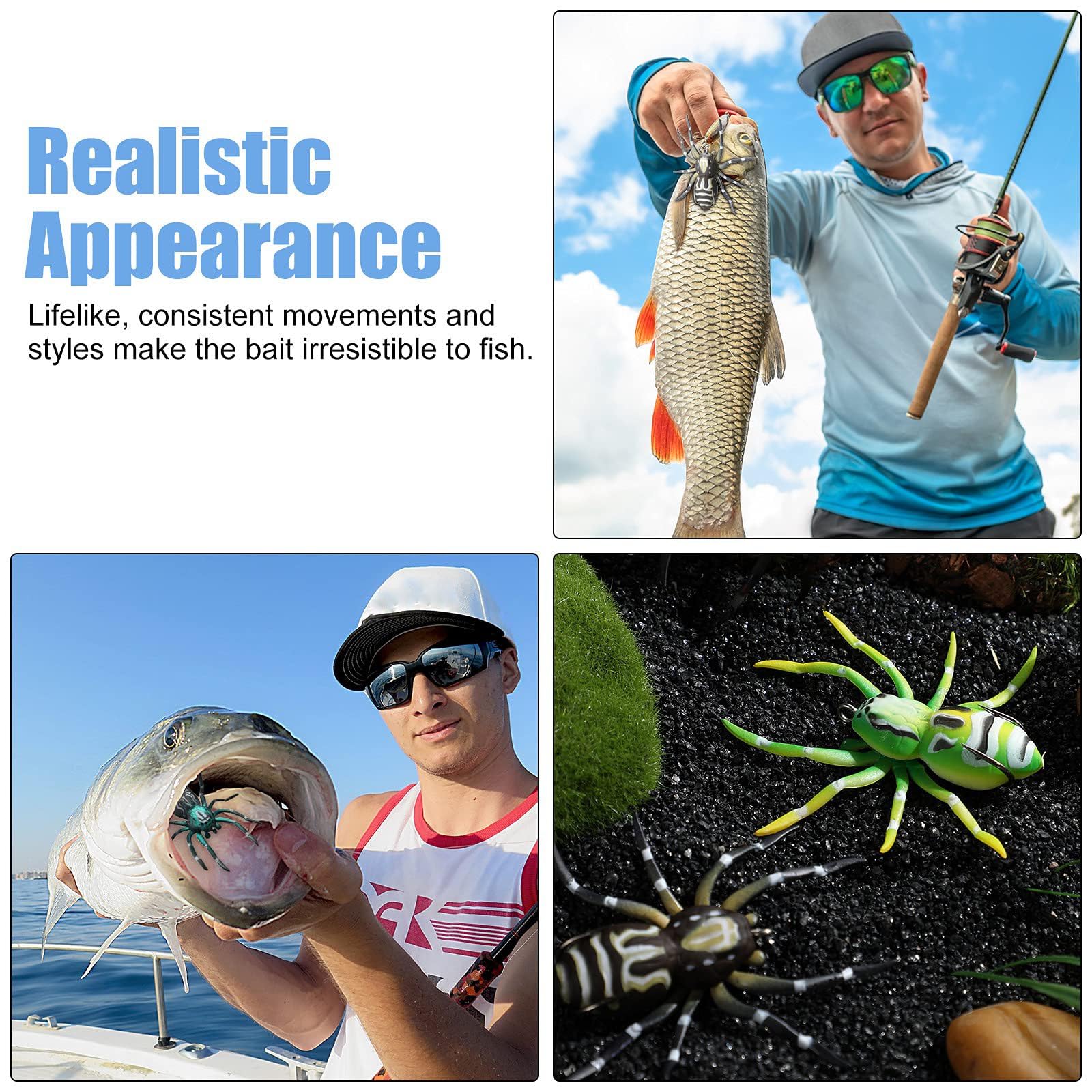 Durable soft rubber spider lure with hook