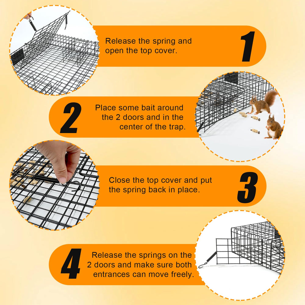 Sumkat Squirrel Trap carrying handles reduce direct contact during transport.