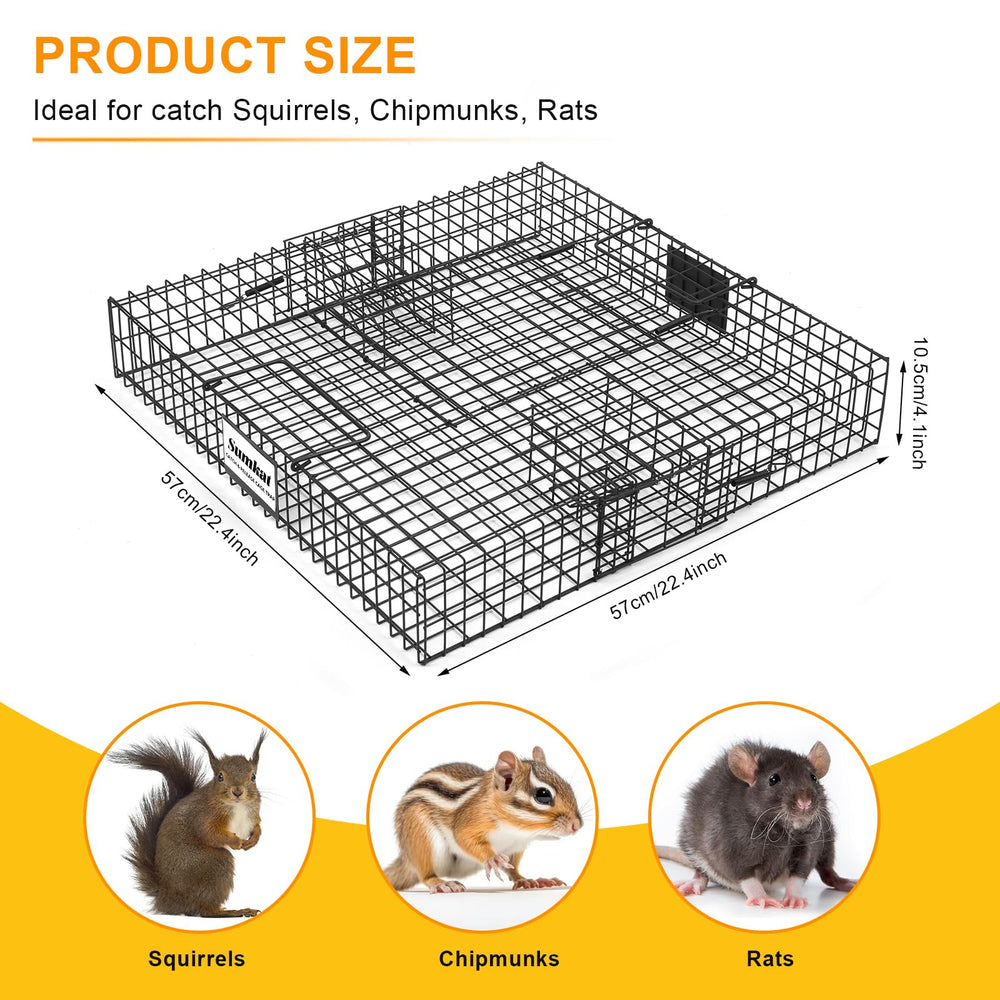 Sumkat Squirrel Trap release top lid allows safe, distance-based release.