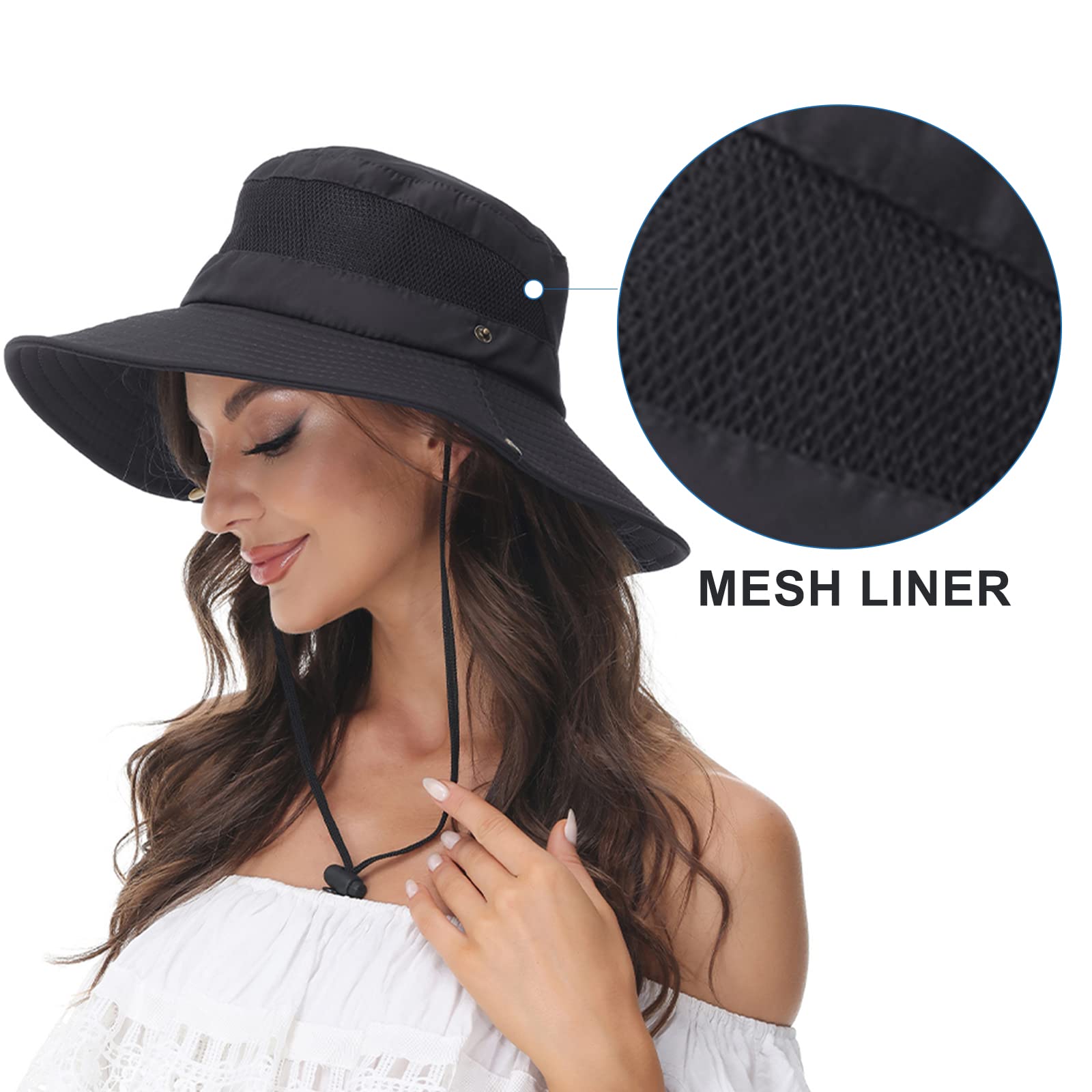 Roll-up snaps on brim for style and sun protection