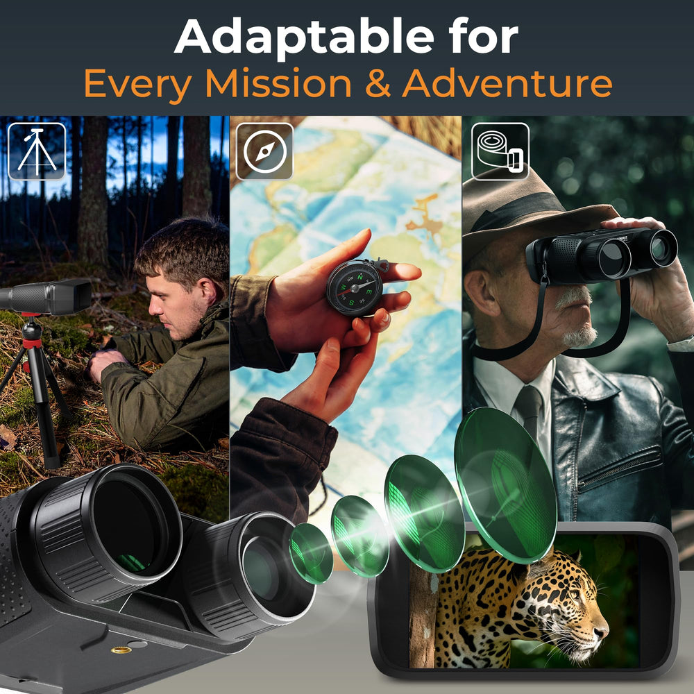 Summit Horizon included tripod stabilizes shots and frees your hands during observation.