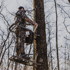 Summit Treestands Viper SD cushioned backrest improves posture in the tree.