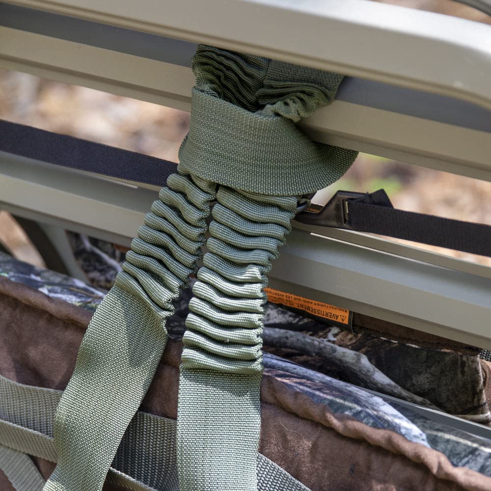 Summit Treestands adjustable backpack straps fit any treestand for versatile setup.
