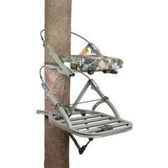 OpenFront design of Summit OpenShot SD climbing treestand for bowhunting visibility
