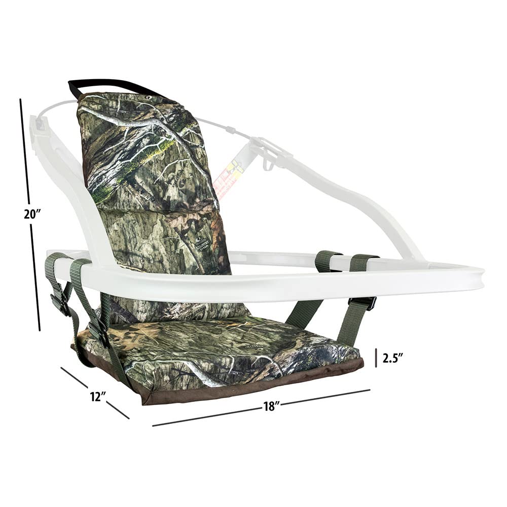 Summit Treestands replacement seat Mossy Oak Camo buckles show sturdy attachment