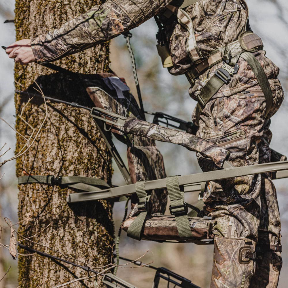 Summit Treestands replacement seat Mossy Oak Camo compact packaging for easy transport