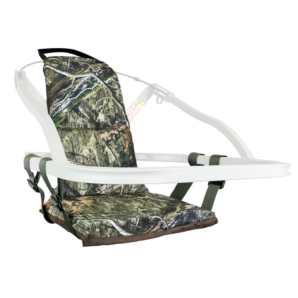 Summit Treestands replacement seat Mossy Oak Camo foam closeup for cushioned comfort