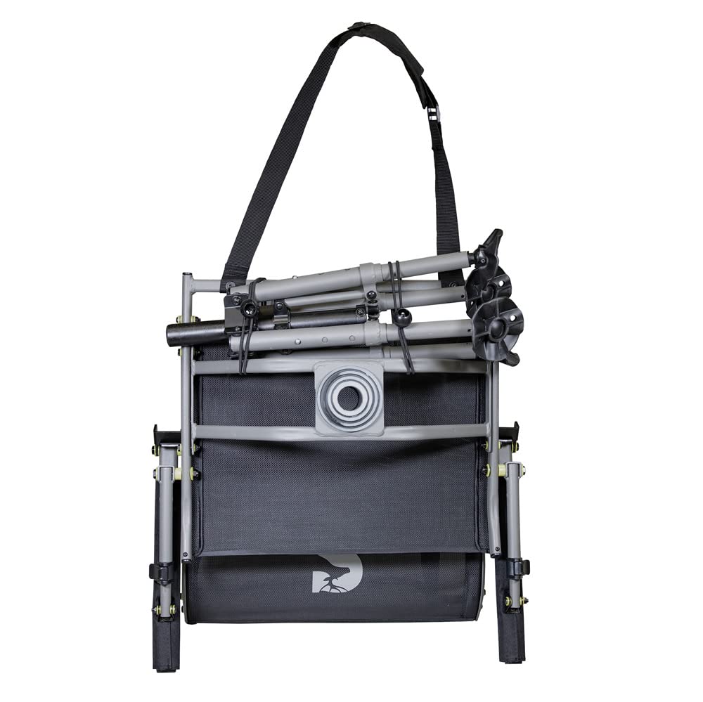 Summit Treestands Shooting Chair folded for flat transport and storage
