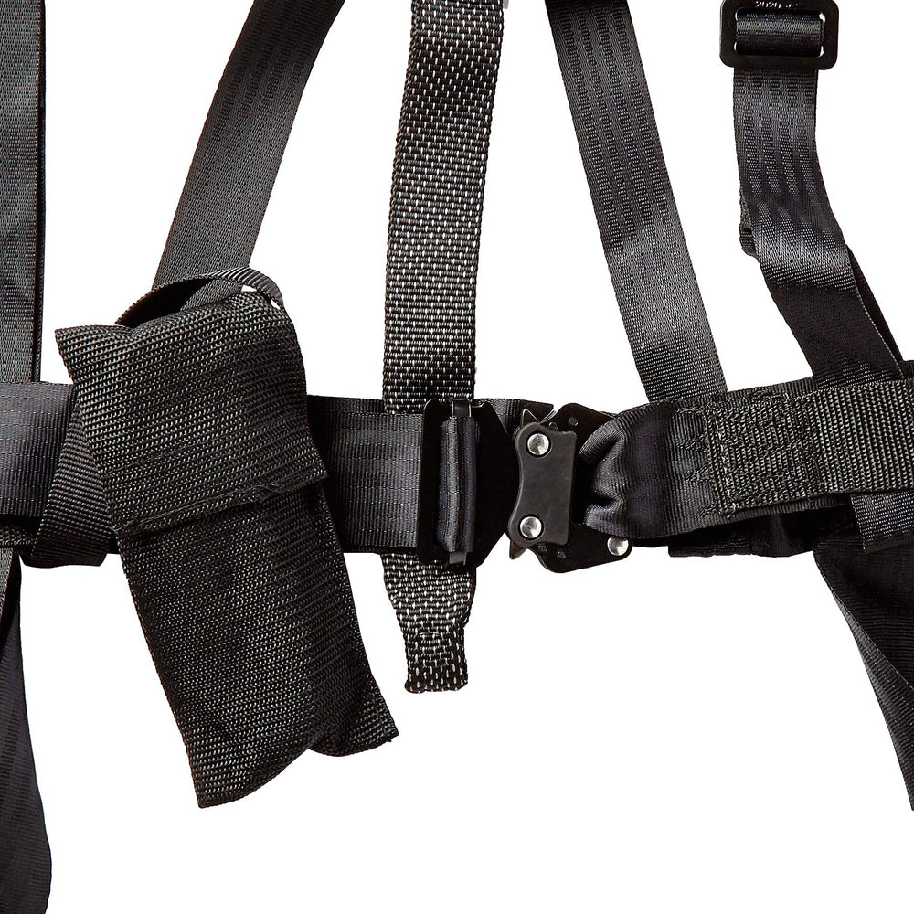Quick-lock buckles on Summit Treestands harness provide fast, reliable adjustment.
