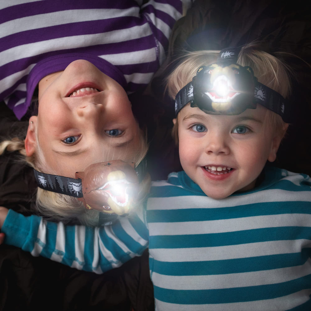Sun Company Bear LED Headlamp roar close-up showing interactive light and sound