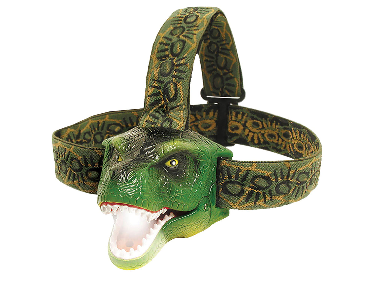 Sun Company DinoBryte headlamp worn for hands-free nighttime exploration