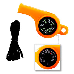 Sun Company TripleWhistle compass luminous for easy navigation in low light.