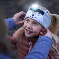 Sun Company WildLight Headlamp showing 180-degree tilt for precise illumination