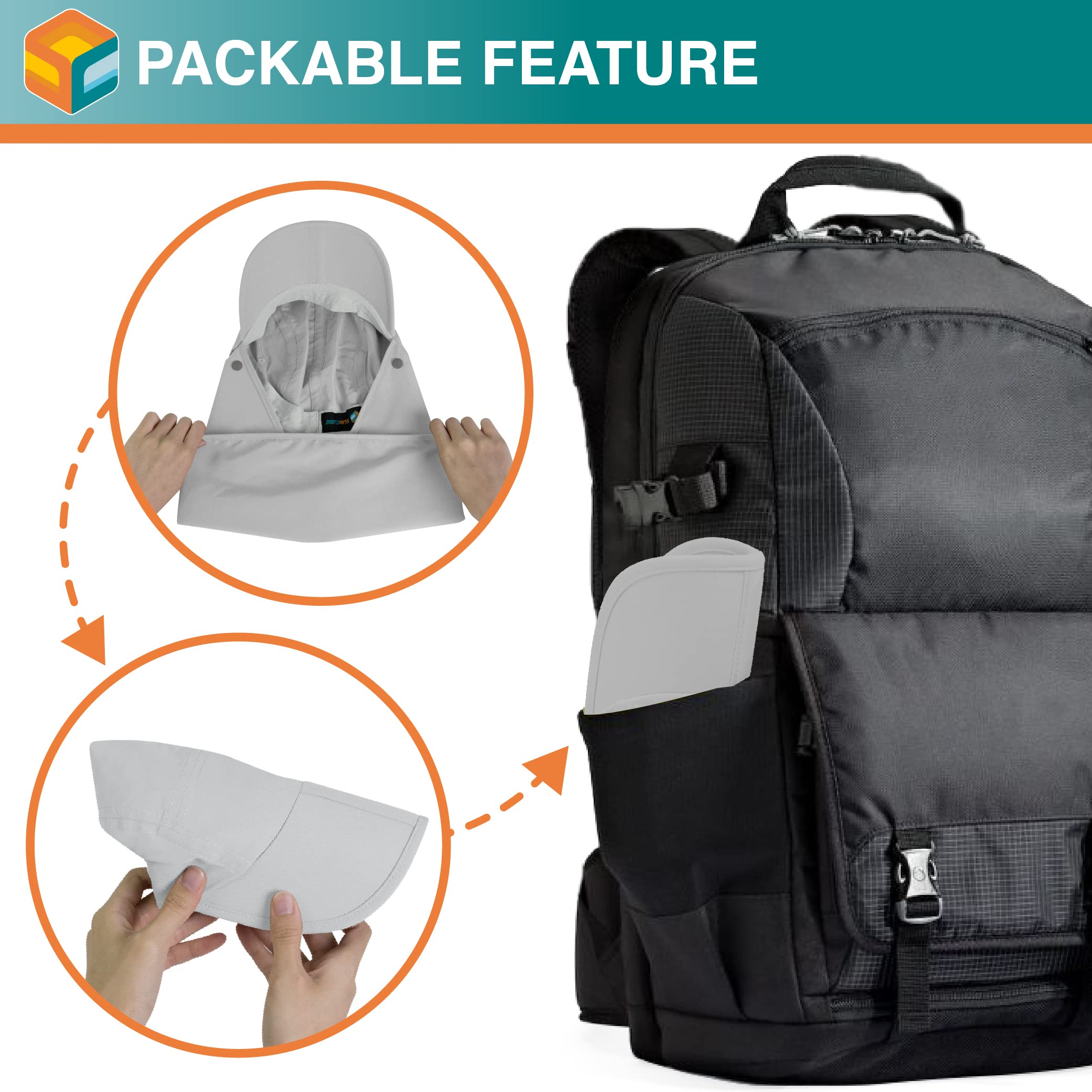SUN CUBE adjustable cords provide secure, personalized fit.