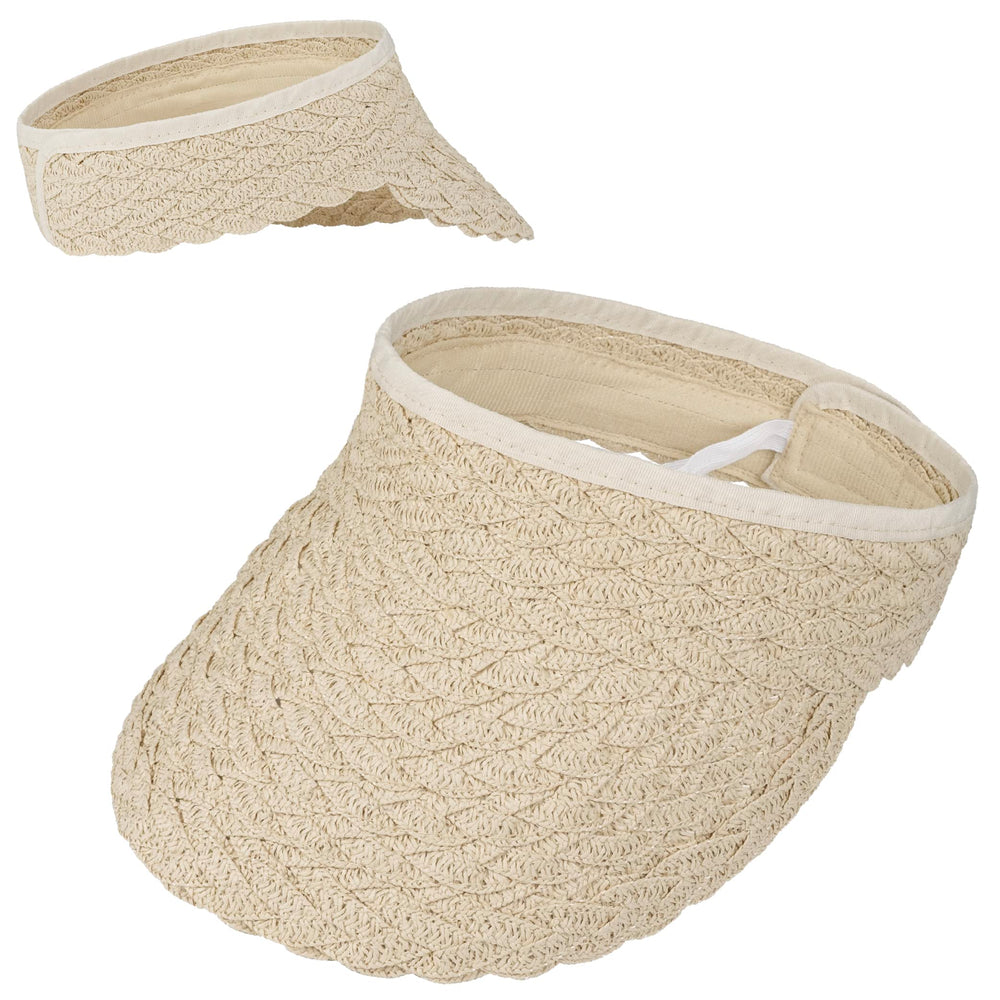 Beige cream SUN CUBE straw hat ready to pair with summer outfits