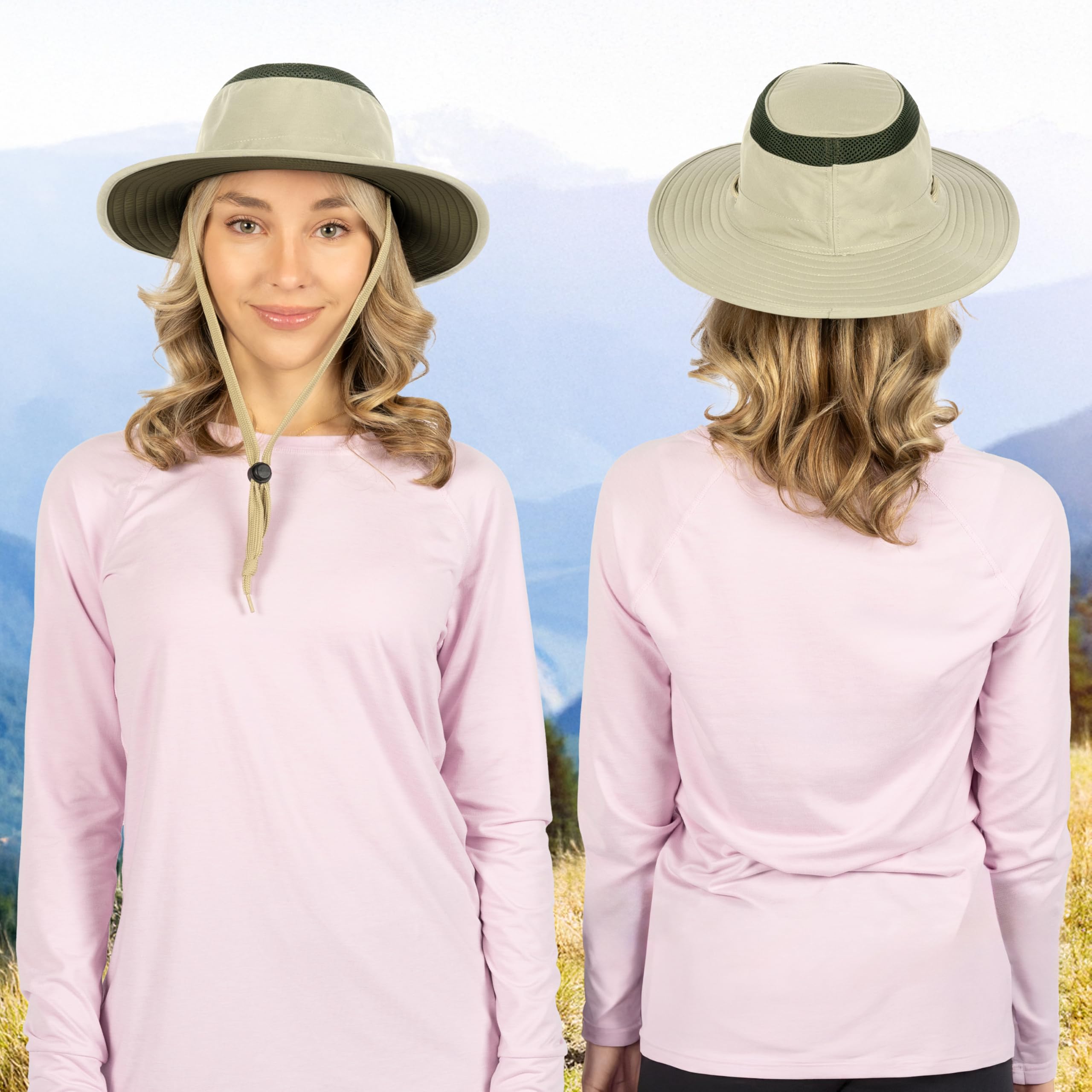 Sun Cube boonie hat with adjustable chin strap for secure fit during hiking