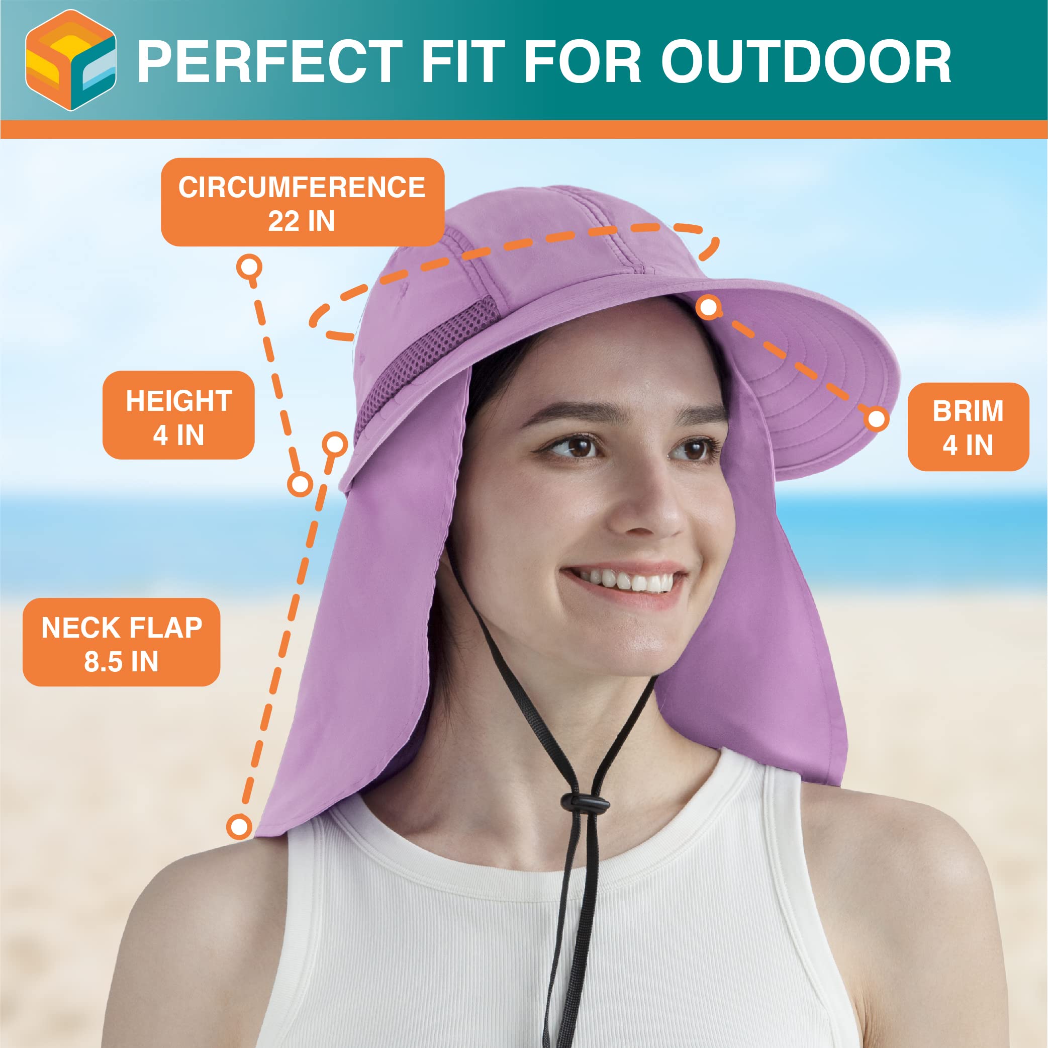 SUN CUBE breathable mesh panel keeps airflow cool on hot days.