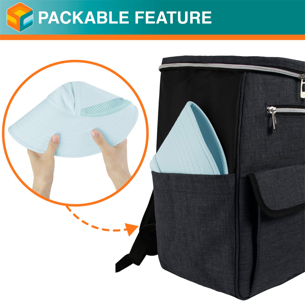 SUN CUBE breathable mesh panels promote airflow on warm walks.