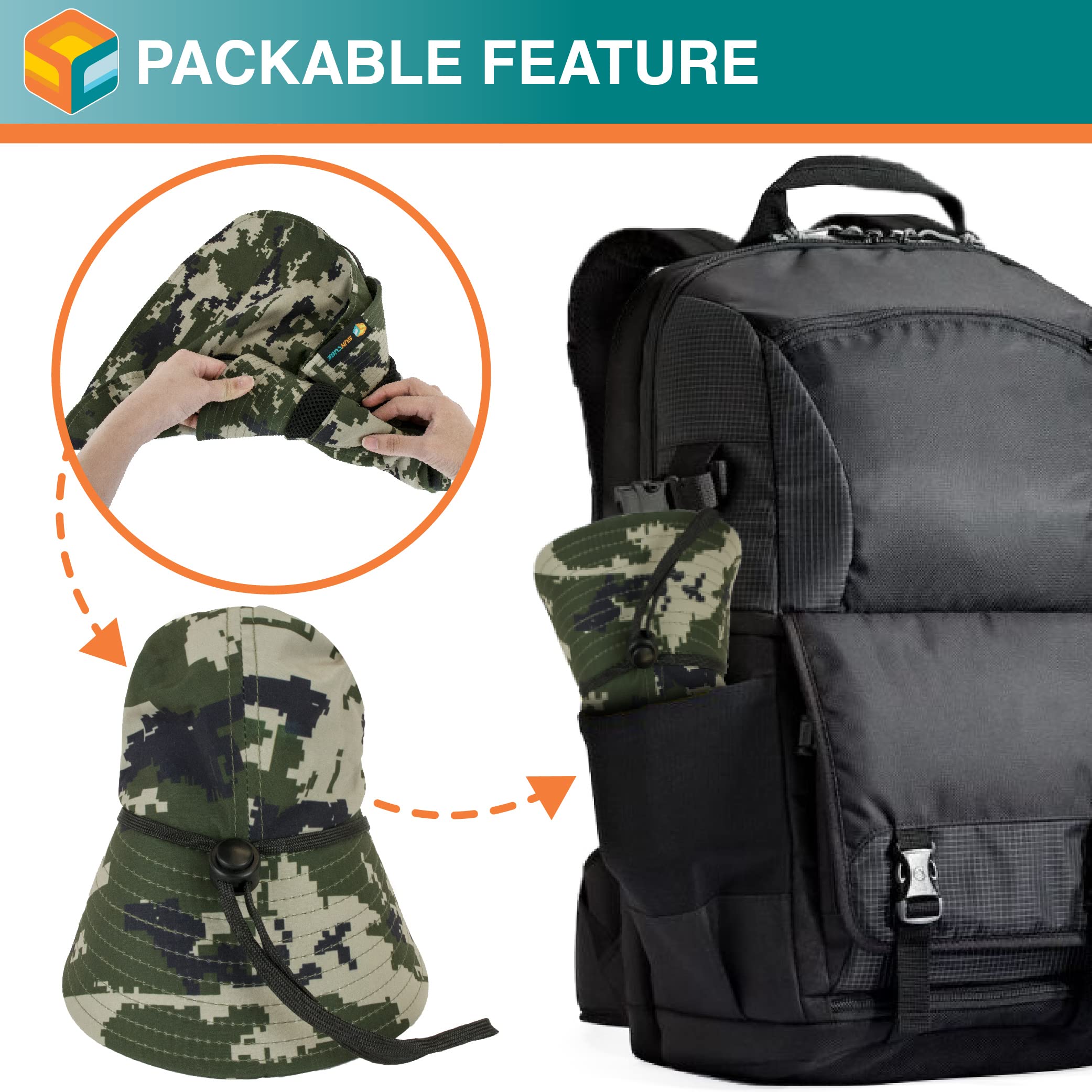 Sun Cube breathable vented fabric keeps your head cool.